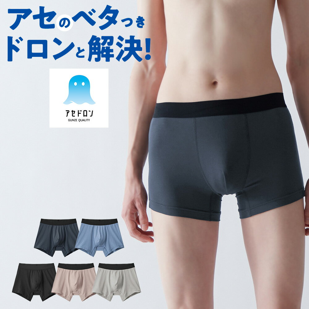 グンゼ アセドロン ボクサーパンツ 前閉じ メンズ 夏 秋 冬 吸汗 速乾 涼しい べたつかない 汗 汗染み防止 下着 肌着 MCA680P M L LL