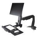 StarTech.com 昇降式モニターアーム/クランプ&グロメット固定方式/1x 27インチVESA規格ディスプレイ対応/高さ調節機能/キーボードトレイ & マウストレイ ARMSTSCP1(3)
