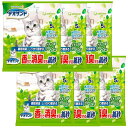 【まとめ買い】デオサンド 猫用 サンド 香りで消臭する 紙砂 ナチュラルグリーンの香り 30L(5L×6) おしっこ ペット用品 ユニチャーム(4)