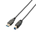 エレコム USBケーブル 【B】 USB3.0 (USB A オス to USB B オス) スリム 1.5m ブラック USB3-ABX15BK(2)