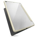 エレコム iPad 10.2 第9/8/7世代 (2021/2020/2019年) ケース TOUGH SLIM 三つ折りスタンド フレームカラー 背面クリア アイボリー TB-A21RTSLFCIV(2)