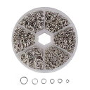 YFFSFDC 丸カン 約1390個入り 6サイズ 直径4mm/5mm/6mm/7mm/8mm/10mm ゴールド アクセサリー パーツ リング 金具セット 基...