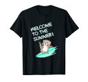 カワウソくん『ウェルカム・トゥ・ザ・サマー』コツメカワウソ サーフィン 夏 かわいい キャラクター イラスト Tシャツ(3)