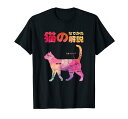 猫のなでかた解説 おもしろ 猫好き プレゼント アイデア ギフト サプライズ にゃんこ 半袖 ペット プリント Tシャツ
