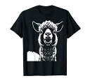 おもしろアルパカシルエット 生意気な楽しいアルパカ Tシャツ(3)