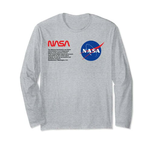 NASA Space Shuttle Discovery Worm Meatball Logo 長袖Tシャツ NASA Space Shuttle Discovery Worm Meatball Logo 長袖Tシャツ