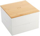 正和(Showa) NH home 18cm 重箱 お弁当箱 2段 4分割中子付き 1段 中蓋付き シンプル ホワイト 行楽 お花見 運動会 ojyu バンブー 1,500ml×2 4913003