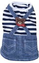 S&K 犬 服 デニムワンピース ボーダー ストライプ 春夏用 (XS〜3Lサイズ展開) かわいい ドレス スカート お姫様 小型犬 中型犬 女の子 おしゃれ ...