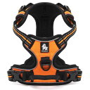 cocomall 犬用ハーネス 犬用胴輪 ドッグ ペット用品 ハーネス 3M反射材料 訓練 ナイロン製 小型犬、中型犬、大型犬に向け 通気性 調節可能 (S, オレンジ)(4)