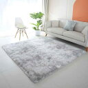 HOUSERAN カーペット ラグマット 厚手 185×185cm ラグ 洗える 絨毯 2畳 ラグカーペット シャギーラグ 北欧風 おしゃれ 冬用 防ダニ・抗菌・防臭 ふわふわ 滑り止め付 オールシーズン グラデーシ(3)
