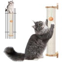 猫爪とぎポール 爪とぎホルダー 猫爪研ぎ 麻 つめとぎ スクラッチポール ツメとぎ 頑丈 長持ち組み立て簡単 木製 天然サイザル麻 運動不足やストレス解消 大型サイズ ポールホルダー猫 ケ