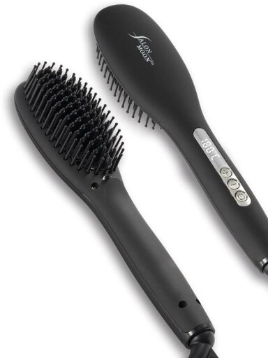SALONMOON サロンムーン イオン ナチュラル ストレート ヒートブラシ ブラシアイロン 31段階温度設定 デジタル温度表示 海外対応 約51秒で使用可 ミディアム から ロングヘア 専用 SALONMOON サロンムーン イオン ナチュラル ストレート ヒートブラシ ブラシアイロン 31段階温度設定 デジタル温度表示 海外対応 約51秒で使用可 ミディアム から ロングヘア 専用