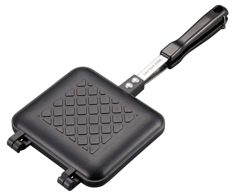 キャプテンスタッグ(CAPTAIN STAG) BBQ用 キャストアルミ ホットサンドトースター ホットサンドメーカー トーストメーカー ふっ素樹脂加工 【IH対応・直火用】
