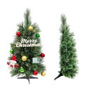 クリスマスツリー ハーフ ミニ ツリー 60cm 卓上 装飾 オーナメント付 簡単 組み立て3分 LED ライト付 おしゃれ かわいい 省スペース ナチュラル リアル 組立簡単 収納便利 インテリア用品