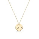 Fettero 星座ネックレス レディース コインディスク リンクチェーン 刻印パターン ペンダント 14K ゴールドメッキ 20星座ホロスコープサイン 占星術 ミニマリスト ジュエリー誕生日ギフトエレ
