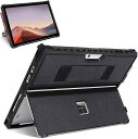 12.3インチ Microsoft Surface Pro 7+/7/6/5/4/LTE 保護用頑丈なカバーケース、スタイラスペンホルダーとハンドストラップ付き、タイプカバーキーボードと互換性があり、ブラック