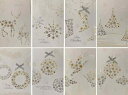 クリスマスカードセット(8枚組,3つ折り,大判,中紙・封筒付き)Christmas card set XCS-582
