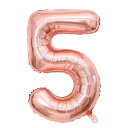 数字 バルーン ナンバー バルーン アルミ風船 40インチ 大きい 誕生日 ハッピーバースデー 飾り付け ウェディング 記念日 パーティー 約90cm (5, ローズゴールド)(3)