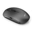 HKW ワイヤレスマウス 無線 2.4GHz レシーバー付属 薄型 静音 4ボタン スリープモード機能付 3段 DPI 切替(800/1200/1600) Windows Mac 対応 ブラック