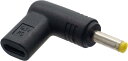 オーディオファン USB Type-C メス ⇔ DC外径4.0mm×内径1.7mm 19.5V専用 オス L字 変換アダプタ PD対応高出力充電器が必要です(2)