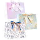 ラッピング 袋 プレゼント用紙袋 可愛い プレゼント用の袋 花柄 リボン おしゃれ ラッピング袋 紙袋 手提げ ギフト袋 クリスマス 誕生日 バレンタインデー ...