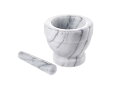 JEmarble大理石杵臼摩砕機/石臼Mortar and Pestle セット 乳鉢 乳棒付 石うす すり鉢 すりこぎ 薬研 キッチン 調味用品
