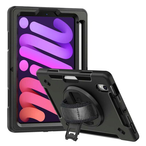 FINON iPad mini6 ケース iPadミニ6ケース iPad mini 6 ケース カバー タブレットケース タブレット カバー ペンホルダー ハンドストラップ 耐衝撃 防塵 FINON iPad mini6 ケース iPadミニ6ケース iPad mini 6 ケース カバー タブレットケース タブレット カバー ペンホルダー ハンドストラップ 耐衝撃 防塵