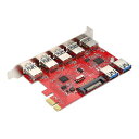 Sanpyl PCI-E to 5ポートUSB 3.0 / 2ポートUSB 3.0内蔵RJ45 1Gbps VIA拡張ボードカードアダプタ(2)