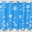 抗菌 防水カフェカーテン Lサイズ 幅120×丈80cm 雲柄 日本製