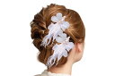 羽根 ヘッドドレス2点セット 髪飾り ヘアアクセサリー ヘアクリップ ウエディング ヘッドドレス ゴージャス髪留め花 ホワイト羽根 ふわふわ白鳥 フラワー 成人式 結婚式 二次会 ハロウィン