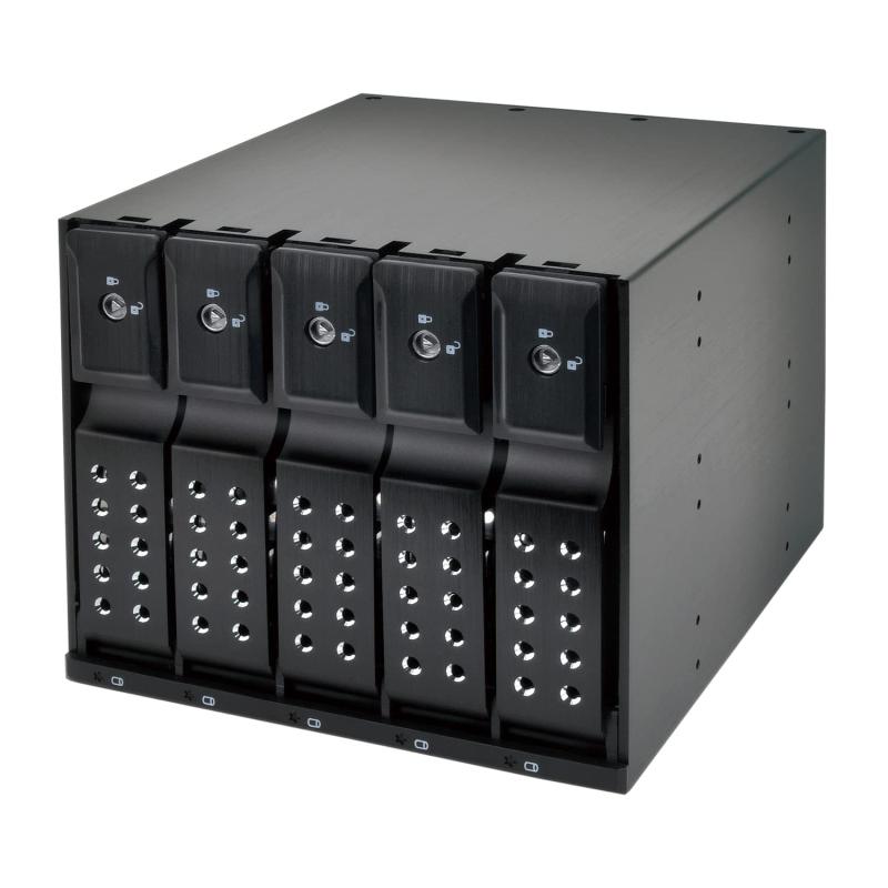 センチュリー iStarUSA BPN-DE Seriesリムーバブルラック 5Bayモデル V2 BPN-DE350SS-BK2_FP