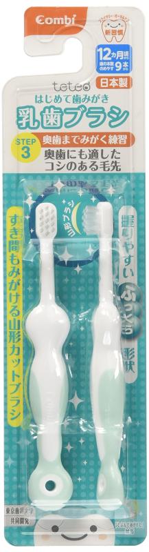 コンビ Combi テテオ teteo はじめて歯みがき 乳歯ブラシ STEP3 (歯の本数の目安:9本以上) 自分で奥歯まで磨く練習に