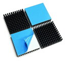 Awxlumv 40×40×11ヒートシンク 導熱接着シート付き 熱暴走対策 冷却ラジエーターフィンCPU ICチップ 回路基板 LEDアンプに適用 アルミニウム(2)