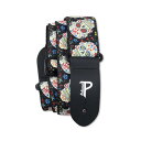 Perri's/ペリーズ TWS-6802 ブラックスカル柄 ジャカード調 ギターストラップ HOPE JACQUARD BLACK SKULLS(2)