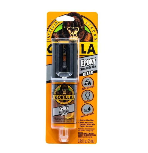 Gorilla (ゴリラ) 2パーツエポキシ 5分で硬化 0.85オンス 注射器 クリア (1個パック) Gorilla (ゴリラ) 2パーツエポキシ 5分で硬化 0.85オンス 注射器 クリア (1個パック)