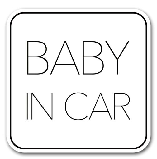 ベビーインカー マグネット【 シンプルデザイン 】Baby in car 赤ちゃん乗っています Baby On Board ステッカー サイン ホワイト ベビーインカー マグネット【 シンプルデザイン 】Baby in car 赤ちゃん乗っています Baby On Board ステッカー サイン ホワイト