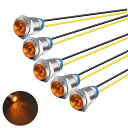 Kiligen 5個 110V-220VAC 10mm LED 防水インジケータライト パイロットライトシグナル インジケータ(5 色,赤/黄/緑/青/白)(3)