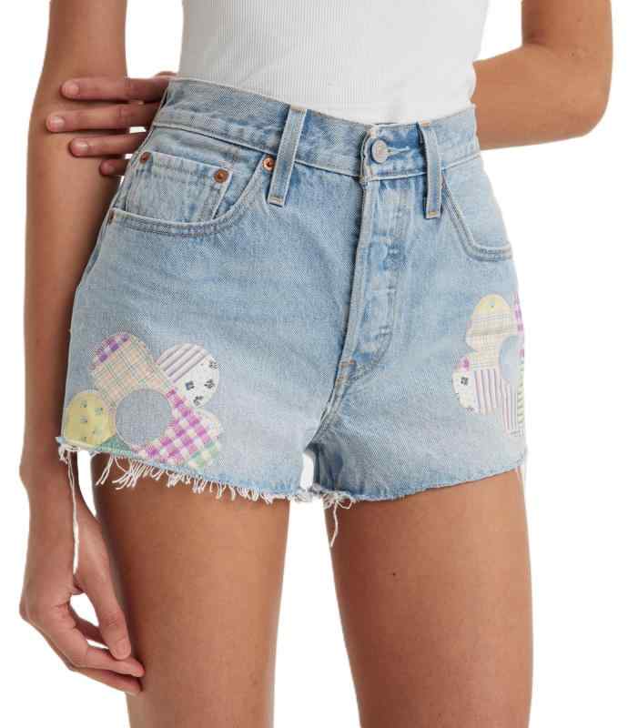 [リーバイス] ショートパンツ 501(R) オリジナルフィット ハイウエスト デニムショーツ レディース FRESH AS A DAISY SHORT W24