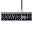 Satechi スリム W3 USB-C キーボード 有線 バックライト US配列 テンキー付き, 有線キーボード (MacBook Pro, iMac, Mac Mini など Macデバイス対応, iPad キーボードとしても使用可) (3ゾーン)
