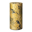 野口熊太郎茶園 茶筒 茶缶 大容量 200g 和紙貼 中蓋付き 黄金絵柄 日本製 おしゃれ