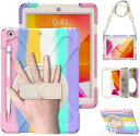 iPad 10.2 ケース 2019 Lively House 保護 フィルム付き iPad 第7世代 ケース 回転 ハンドホルダー スタンド 肩掛けー ストラップ 三層 耐衝撃 防塵 丈夫 キッズ 子供 Apple アイパッド 10.2 インチ カバー