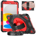 Timecity iPad 第10世代 ケース iPad 10世代 ケース 2022モデル 耐衝撃 360回転スタンド 保護フィルム付き ペン収納 ハンド&ショルダーストラップ TPU ケース 頑丈 耐久性がある 三層保護 iPad 第十世