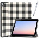 docomo dtab d-51C 10.1インチ ドコモ 10.1 インチ 3つ折り ディータブ d51c タブレット 手帳型 PUレザー タブレットカバー オートスリープ機能 蓋マグネット内蔵 シンプル おしゃれ 柄 チェック アー(2)