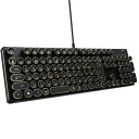 HKW タイプライター風メカニカルキーボード 青軸 JIS配列 109キー USB有線 日本語キーボード
