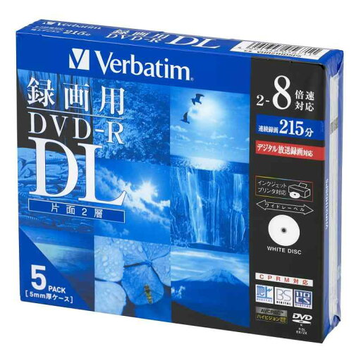 バーベイタムジャパン(Verbatim Japan) DVD-R DL 2層式 1回録画用 215分 2-8倍速 ワイド印刷対応 ホワイトレーベル VHR21HDSPシリーズ バーベイタムジャパン(Verbatim Japan) DVD-R DL 2層式 1回録画用 215分 2-8倍速 ワイド印刷対応 ホワイトレーベル VHR21HDSPシリーズ