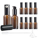 ポンプ瓶 30ml 遮光 ポンプボトル ガラス 乳液ボトル 化粧品ボトル 持ち運び可能 精油 ポンプ 容器トラベルボトル 小分け詰め替えボトル 家庭 出張旅行用品(茶色)