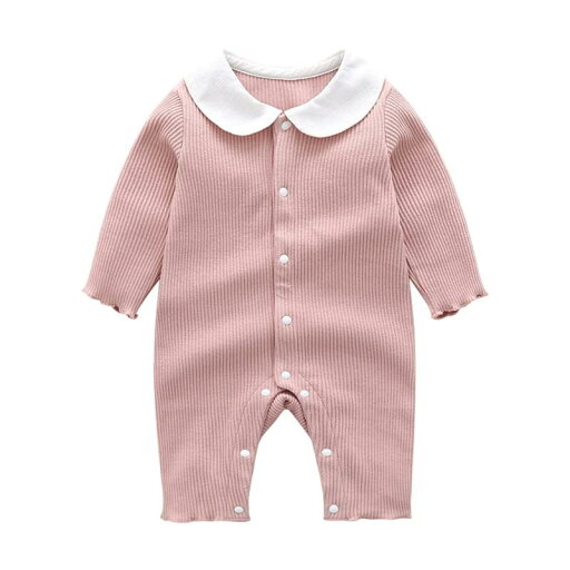 ベビー服 長袖ロンパース女の子男の子春秋新生児カバーオール新生児パジャマ出産準備ジャカ—ド肌着無地襟付き ベビー服 長袖ロンパース女の子男の子春秋新生児カバーオール新生児パジャマ出産準備ジャカ—ド肌着無地襟付き