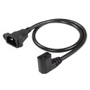 CERRXIAN IEC 320 C14 オス C13 メス 90 ° アダプター PDU PSU UPS 3-ピン AC パワー 延長 ケーブル 0.6M S...