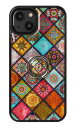 iPhone ケース 天然貝 シェル 螺鈿 らでん モロッコタイル柄 ハードケース スマホケース スマホ カバー 携帯ケース スマホリング 付属 落下防止 滑り...