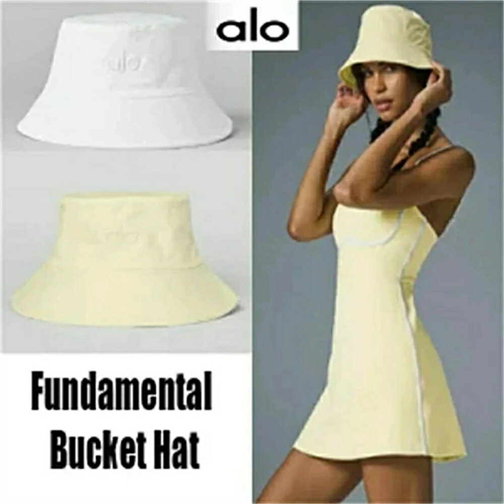 Rakuten - 【 SALE10%OFF】alo Yoga Fumdamental Buket Hat ファンダメンタルバケットハット バケハ 帽子 aloロゴ入り 2色 2Color かわいい おしゃれ コーデ 内側のスウェットバンドに調節可能なゴムとストッパー付き S/M L/M 2サイズ 2size ユニセックススタイル カラー